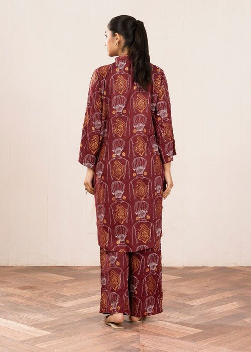 MEHROON LALTAIN -CO ORD-SET
