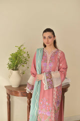 Pink Valentina embroidered 3pcs